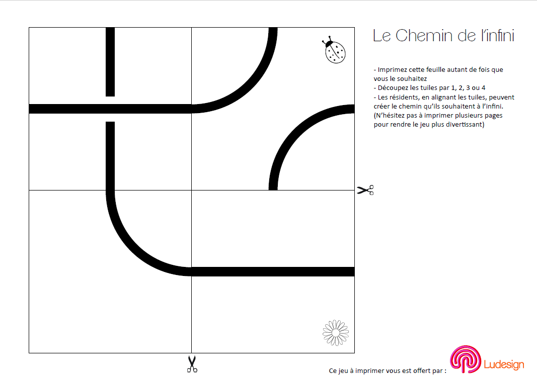 Le Chemin de l'infini - Jeu Ludesign à imprimer