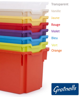 Bac de rangement 7L et 22L couleur rouge et vert - Lepont Equipements